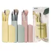 Paquete de 5 Mini Brochas de Maquillaje Sandyipin para Estudiantes, Cerdas Suaves, Suaves para Principiantes, Set Portátil de Brochas de Maquillaje para Artistas de Maquillaje