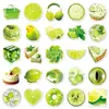 50 Hojas Pegatinas Ins Verde Lima Fruta Verde Lima Fresca Realista Comida Impermeables Decorativas para Cuaderno