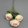 Ramo de Rosas Pintura al Óleo de 3 Cabezas Transfronterizo, Ramo Artificial de Rosas Pintura al Óleo, Arreglo Floral para Pared de Fondo de Boda, Flores Artificiales