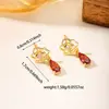 Pendientes de Flor de Rosa de Cobre y Circonita de Lujo Ligero para Mujer, Pendientes Versátiles de Gama Alta, Pendientes de Personalidad de Moda Europeos y Americanos al por Mayor