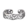Anillo de Rama de Flor de Vid Estilo Chino Plateado, Artístico y de Alta Gama, Hueco, Moderno y Versátil, Nuevo Estilo Chino Venta Directa de Fábrica