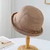 Sombrero de Cubo de Borde Enrollado Liso Estilo Japonés para Mujer, Sombrero de Tela con Protección Solar para Primavera y Verano, Sombrero de Sol Versátil de Color Sólido para Viajes al Aire Libre