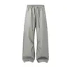 Calças casuais transfronteiriças para homens e mulheres, perna reta, modelagem solta, versátil, esportiva, estilo casal, retrô americano casual, cor sólida, calças compridas