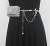 Bolso de cadena de cintura con perlas, textura de alta calidad, súper mini bolso, bolso de cintura con diamantes, moderno bolso de cadena pequeño para mujer