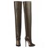 Comercio Exterior Transfronterizo Botas de Moda Europeas y Americanas Nuevo Estilo Otoño e Invierno 2026 Punta Fina Tacón de Aguja Tacón Súper Alto Caña Alta Talla Grande Botas de Moda para Mujer