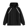Sudadera con capucha de algodón para hombre de marca de moda para otoño e invierno con dos franjas contrastantes, cuello acanalado, chaqueta para hombre