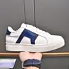 2025 Nuevos Tenis Blancos Cómodos de Corte Bajo para Hombre con Bloques de Color, Cordones, Piel Genuina para Exteriores, Versátiles, Transpirables, Calzado Casual para Hombre