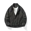 Camisa Casual Rayada Simple Estilo Japonés para Hombre, Temporada de Primavera, Chaqueta Camisa de Cuello Campana Holgada Versátil de Alta Gama, Tendencia