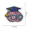 Parche Bordado de Cerebro Creativo Parche Genial Divertido con Patrón de Cerebro para Ropa Bolsas Pegatina Decorativa DIY Termoadhesivo