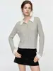 Cardigan de punto trenzado con cuello de camisa para mujer, ropa 2026 otoño, nuevo estilo, suéter casual de lana