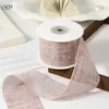 Cinta de Organza a Cuadros Imitación Lino con Textura Retro, Cinta de Seda de Gasa a Cuadros, Lazo DIY, Accesorios para el Cabello, Empaque Floral