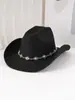 Sombrero de Cadena Turquesa Versátil de Alta Gama Transfronterizo Europeo y Americano, Sombrero Casual Retro de Moda, Sombrero de Vaquero
