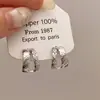 Moda Nuevos Pendientes Versátiles Gama Alta Súper Brillantes Pendientes de Tachuela de Circonita Pequeños Exquisitos Pendientes en Forma de C Estilo Chanel