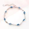 Pulsera de Plata de Ley 925 Pulsera de Gota de Agua Azul Joyería de Cristal Moda Trendy para Mujer Plata de Ley en Todo el Cuerpo Estilo Lujo Ligero