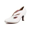 2026 Nuevos Llegados de Primavera Zapatos de Mujer Retro con Tacón Alto, Punta Redonda y Diseño Hueco, Mocasines de Color Sólido Talla Grande