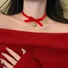 Colar Gargantilha Laço Super Delicado Estilo Doce e Cool Corrente de Pescoço para Mulheres, Joia Versátil de Nicho para Clavícula Atacado