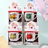 Nova caneca de cerâmica presente de empurrar Caneca de cerâmica para café desenho animado empurrar caneca de casal com logotipo impresso