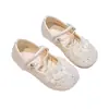 Zapatos de Cuero para Bebés Niñas, Nuevo Diseño Floral Primavera y Otoño, Versátiles Zapatos de Cristal Cómodos con Suela Suave para Niñas Mayores