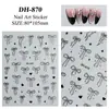 Pegatina para Uñas Lazo de Cinta Plano Simple Versátil Negro y Blanco Lazo de Cinta para Uñas Joyería DH