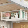 Solución de almacenamiento debajo de la cama del dormitorio, estante colgante para debajo del gabinete, cesta colgante para dormitorio, no requiere taladro para literas, estante para snacks para estudiantes