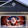 Fondo para puerta de garaje de Navidad, diseño personalizado de Santa Claus rompiendo la pared, decoración de escena para fiesta al aire libre, pancarta colgante