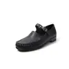 Sapatos Femininos de Couro Mary Jane Estilo Academia Artística 2026 Primavera Salto Baixo Grosso Bico Arredondado Couro Genuíno Tira Única