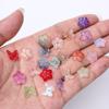 Flor de Pentagrama de Vidro Borboleta Cristal Radiante de Cinco Cores Contas Soltas Acessórios para Colar Pulseira de Miçangas DIY Feito à Mão