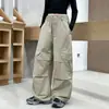 Pantalones de Niña Primavera Otoño 2026 Elegantes Medianos Grandes Infantiles Nueva Moda Pantalones Cargo Pierna Recta Pierna Ancha Casual Versátiles Pantalones Largos