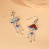 Pendientes de Mujer de Plata S925 Rey Ciervo Dorado Elegantes Antiguos Cloisonne Xiangyun Jade Hetian Ágata Loto Fénix
