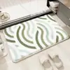 Alfombrilla de Pie Absorbente para Puerta de Baño, Alfombrilla de Suelo Doméstica para Entrada de Baño, Flores Pequeñas Frescas, Imitación de Cachemira, Cómoda