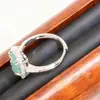 Anillo de Hoja de Jade Natural Incrustado con Nuevo Estilo Étnico Chino, Noble y Elegante Elegante, Cabello Diverso 9335