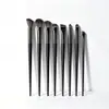 Set de 10 Pinceles Negros para Maquillaje de Ojos, Incluye Pincel para Sombras, Forma de Hoja, Transfronterizo, Dropshipping, Directo de Fábrica