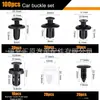 En Stock 100 Piezas Clips de Plástico para Coche Empaquetados en Caja, Clips de Fijación para Parachoques de Coche, Clips de Palanca para Retirar