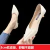 Tacones Altos de Punta Fina con Tacón Pequeño para Mujer Tacón Bajo de Doble Uso Piel Suave Suela Suave Zapatos Profesionales de Trabajo Negros Zapatos de Oficina Modernos