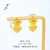 Pendientes de Corona Corazón Cepillados en Oro Arena Mismo Estilo de Puzuo Gold Shop para Mujer, Pendientes Exquisitos y Románticos con Forma de Corazón para Confesión para Novias