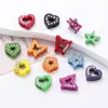 Cuentas Planas con Agujero de Aleación Lacado Incrustadas de Diamantes Corazón Flor Estrella Mariposa Pulsera DIY Llavero Accesorios