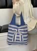 Bolso de punto vintage japonés y coreano, bolso de mano de lana, bolso de hombro para mujer, bolso de compras portátil.