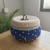 Cesta de armazenamento de corda de algodão nórdico com tampa Desktop Storage Box Basket Key Supplies Tecido Maquiagem Cesta Cesta Underwear