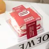 Caixa de Embalagem para Bolo Red Velvet Durian Morango Manga Caixa de Embalagem Caixa Anti-Nevoeiro Dupla Face Caixa para Fatia de Bolo Quadrada