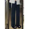 Jeans Rectos Negros para Mujer, Invierno Forrados de Felpa, Talla Grande, Corte Holgado, Adelgazantes, Cuerpo en Forma de Pera, Pantalones de Pierna Ancha Estrecha