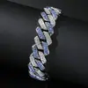 Pulseira corrente cubana full diamond pulseira pulseira da moda europeia e americana hip hop pulseira masculina legal pulseira