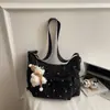 Bolso Cruzado Tipo Nube para Mujer 2025 Nuevo Estilo Bolso de Algodón de Moda con Lazo Otoño e Invierno Versátil Ligero Bolso de Plumas