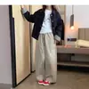 Pantalones de Pierna Ancha para Niñas 2026 Nuevo Primavera y Otoño Sueltos Largos para Niños Mayores, Versátiles, Elegantes, Adelgazantes, con Caída, Pantalones Casuales