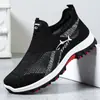 Comercio Exterior Zapatos de Hombre Talla Grande Tejido de Punto Transfronterizo Temu Dropshipping Tiburón Zapatos Casuales Suela Suave Malla Transpirable Zapatos Deportivos Zapatos Individuales