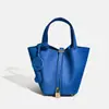 Bolso de Mano para Mujer Piel de Vaca de Primera Capa Cesta de Verduras 2025 Popular Bolso Cubo Pequeño Bolso de Mano Bolso de Mano de Gran Capacidad