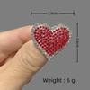 Broche de Amor Dia dos Namorados da Amazon Coração de Diamante em Formato de Coração Fivela Antirreflexo Broche Completo de Diamante para Terno de Temperamento Fivela Estética