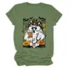 Amazon eBay sitio independiente de moda y único para mujer camiseta de manga corta con cuello redondo de flor fantasma murciélago