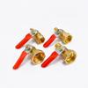 Válvula de bola mini de latón con manija roja pagoda diente interno pin autoproducida mini válvula de purga mini válvula de escape accesorios para compresor de aire