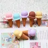 Simulación 3D Cono de Helado Accesorios de Resina DIY Pinza para el Cabello Diadema Funda de Teléfono Hebilla de Flor para Crocs Venta al por Mayor