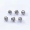 Pulsera de Zirconia Cortada Micro-Pavimentada Rellena de Oro de 18 Quilates que Conserva el Color, Cuentas Sueltas, Cuentas Redondas, Accesorios Espaciadores para Pulseras y Collares DIY